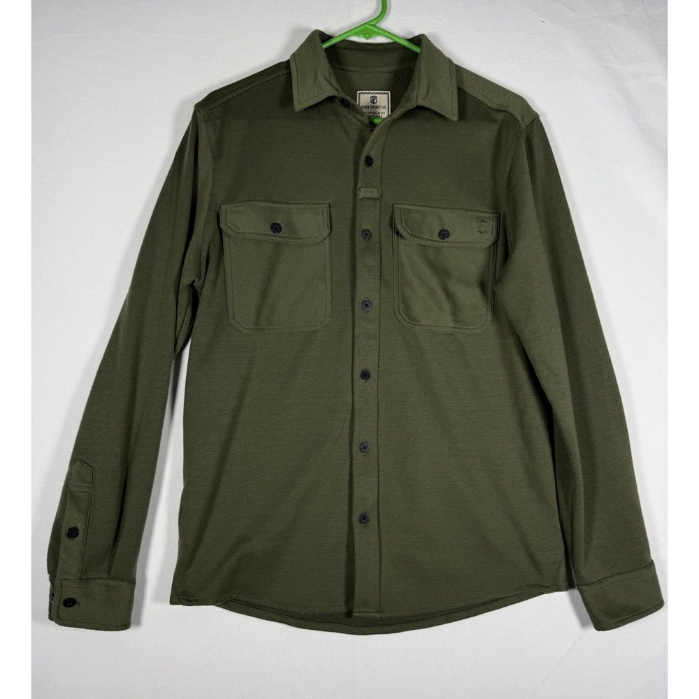 Born Primitive Woodsman Flannel Shirt Mens Small Tactical Green Stretch Soft